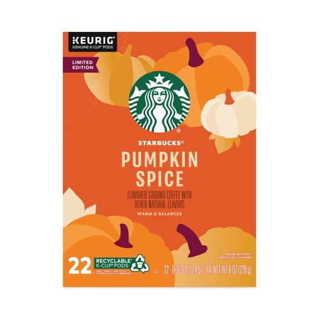 Starbucks Pumpkin Spice Coffee, K-Cups, PK88, 88PK 12412028